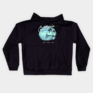 California Beach Vintage Surf Summer Kids Hoodie